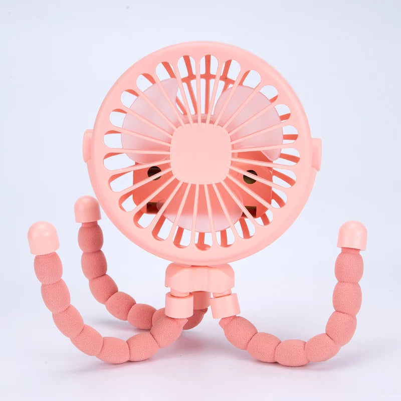 🏠 Ventilateur portable à clipser pour poussette – Mini ventilateur USB oscillant avec trépied flexible