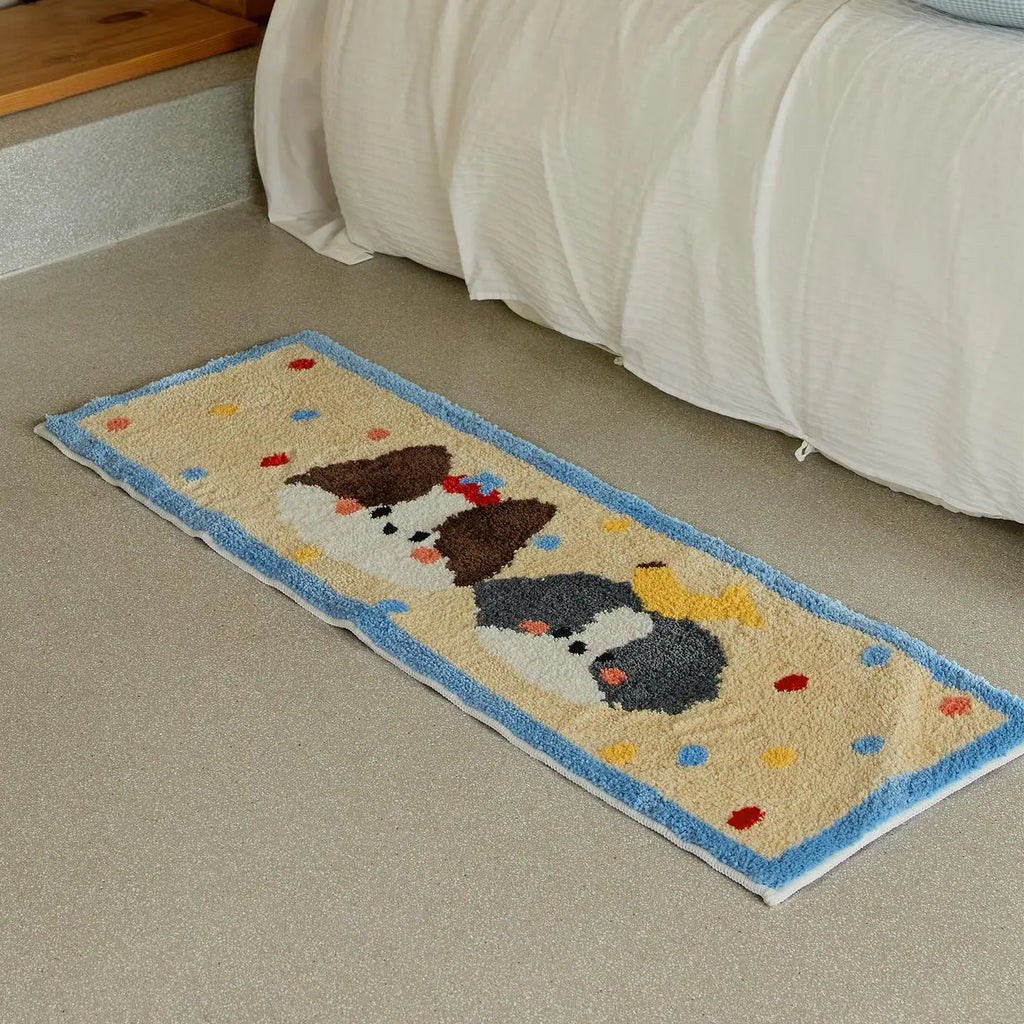 Tapis motif chat imitation cachemire 