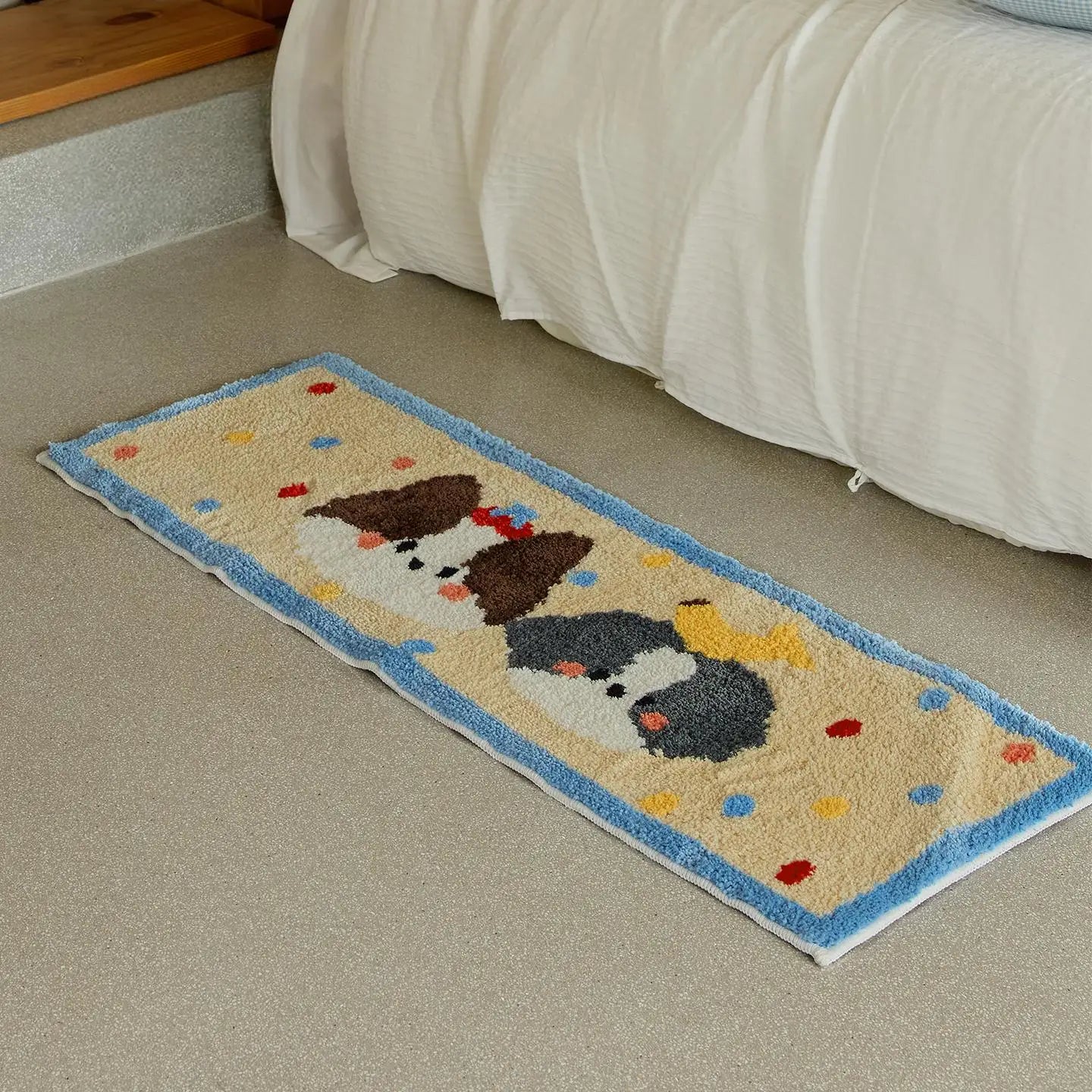 Tapis motif chat imitation cachemire 