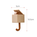 crochets muraux adhésifs en silicone en forme d’animaux mignons- dimensions sur le modèle marron