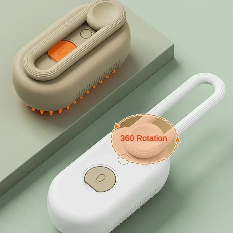 🐱🐶 Brosse vapeur 3-en-1 pour chat et chien – Démêlage, massage & nettoyage