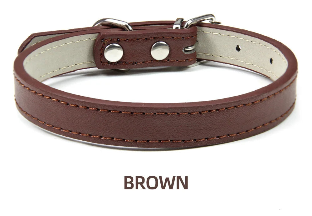 🐱🐶 Collier cuir souple ajustable pour chien & chat – Sécurité & confort toutes tailles
