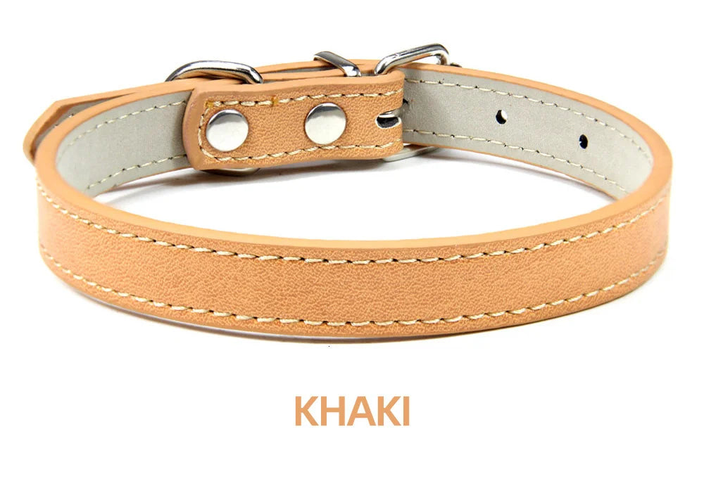 🐱🐶 Collier cuir souple ajustable pour chien & chat – Sécurité & confort toutes tailles
