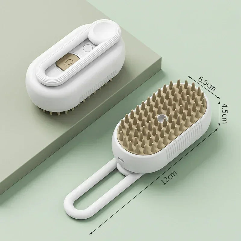 🐱🐶 Brosse vapeur 3-en-1 pour chat et chien – Démêlage, massage & nettoyage
