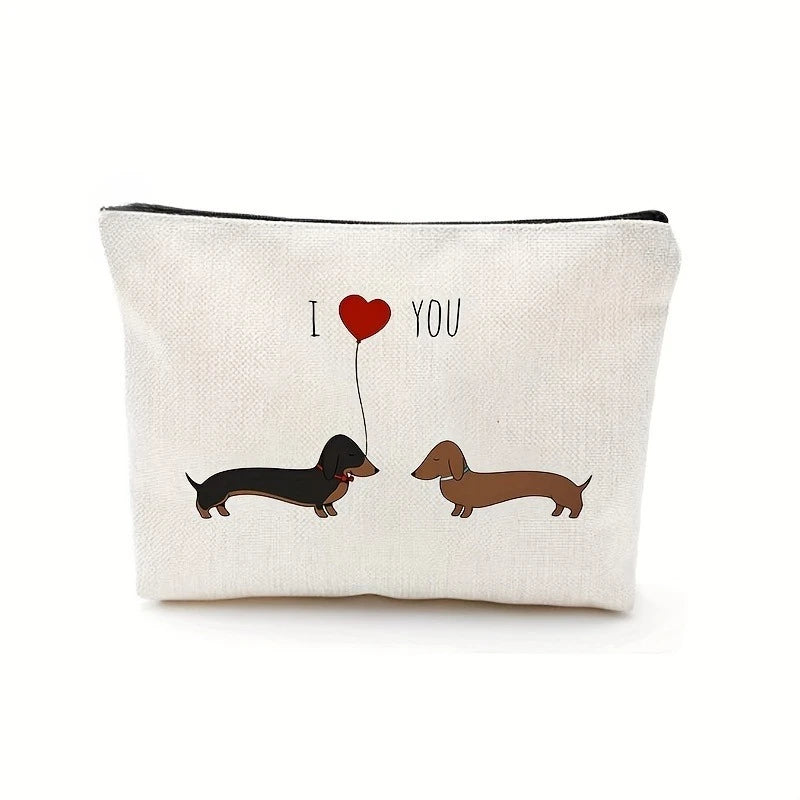 🏠 Trousse cosmétique saucisse cartoon – Pochette zippée originale & cadeau rigolo
