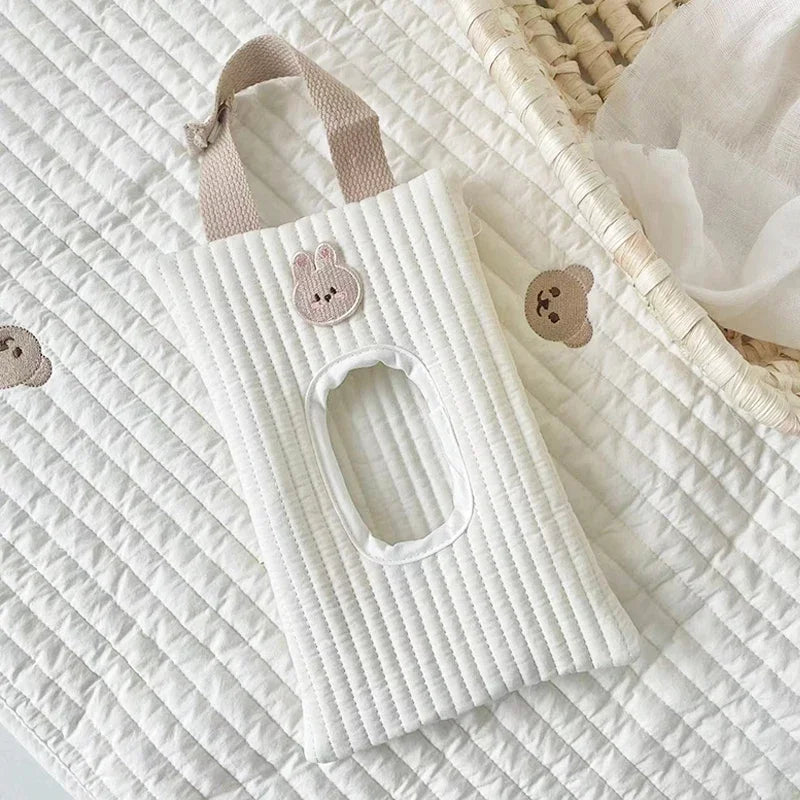 🏠 Sac à boîte à mouchoirs – Rangement portable voiture, poussette & chambre bébé