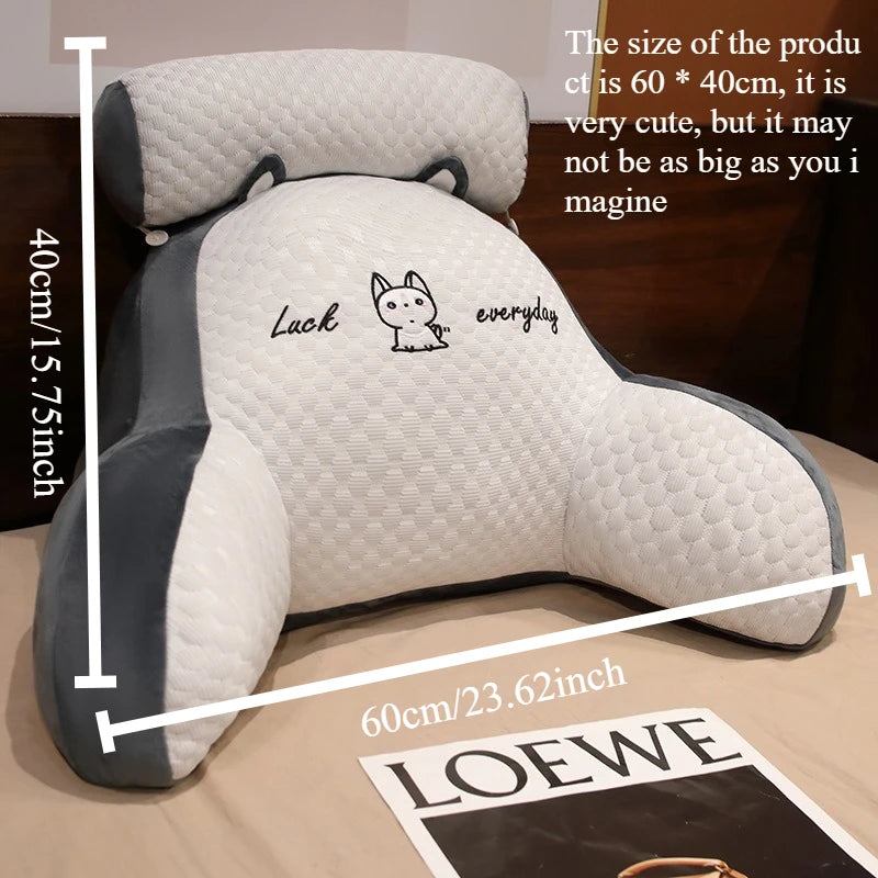 Coussin de lecture en forme de U conçu pour offrir un soutien lombaire optimal - vue dimensions