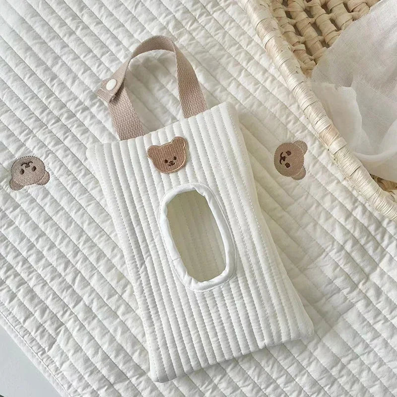 🏠 Sac à boîte à mouchoirs – Rangement portable voiture, poussette & chambre bébé