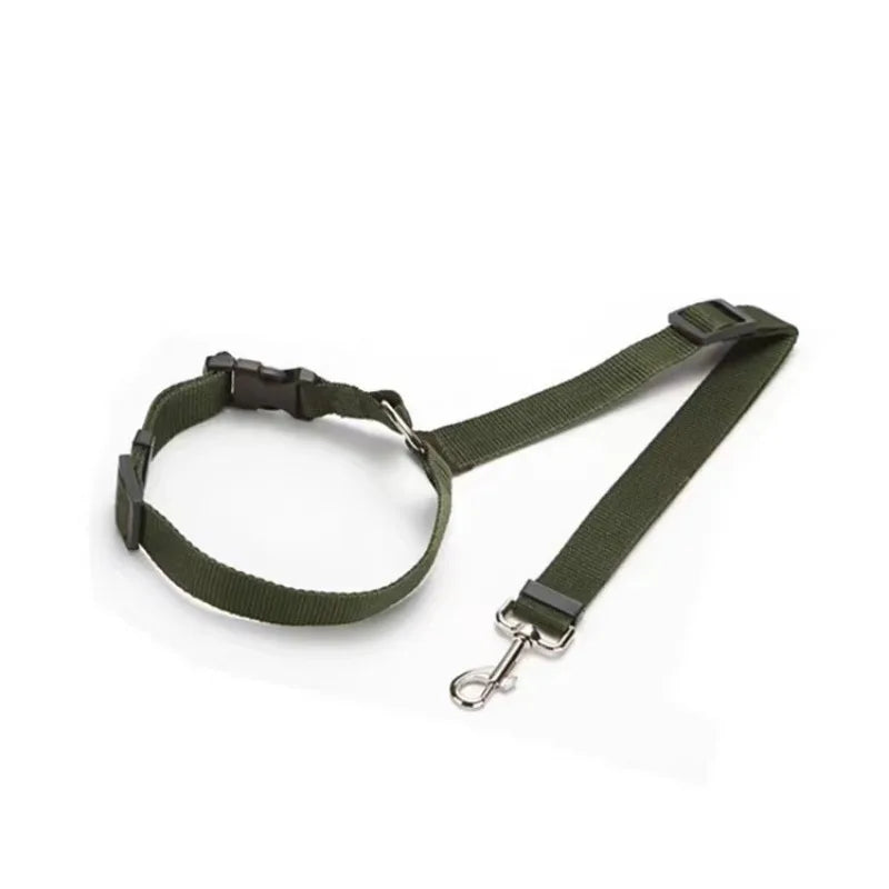 🐶 Ceinture sécurité voiture 2-en-1 pour chien – Laisse & harnais nylon réglable