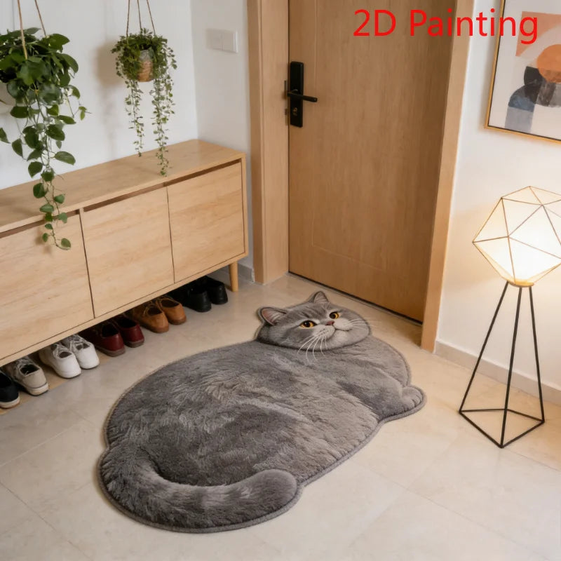 🏠 Tapis motif chat – Doux & antidérapant | Entrée, chambre & salle de bain