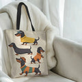 🏠 Tote bag teckel grande capacité – Sac cabas imprimé chien, réutilisable & tendance