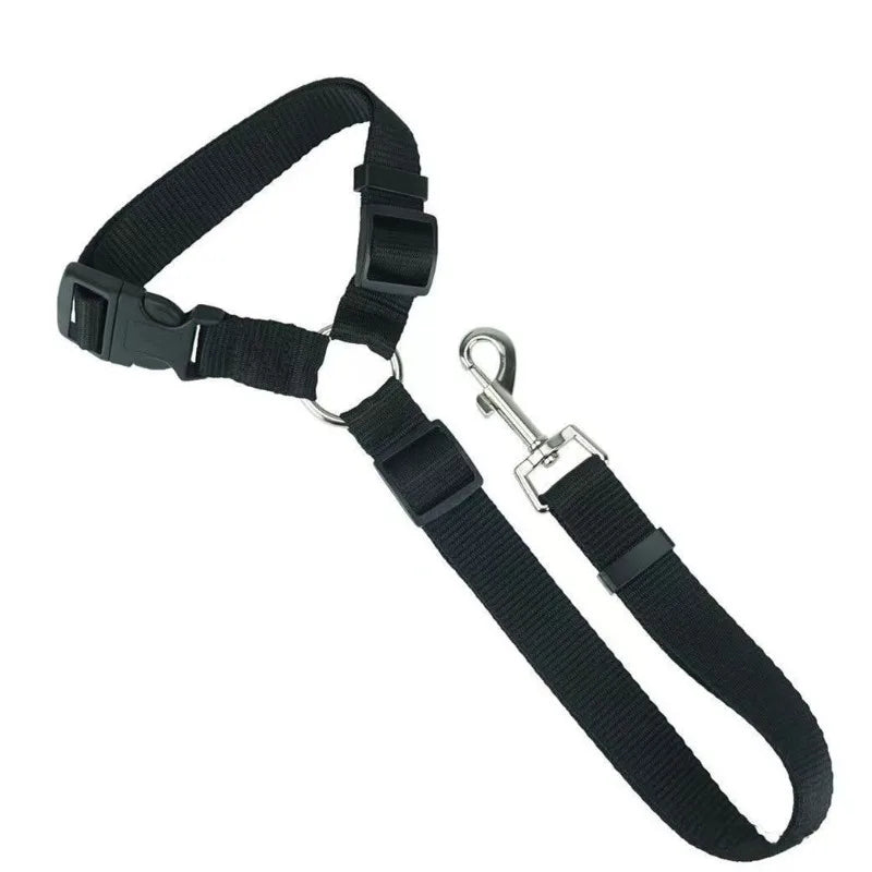 🐶 Ceinture sécurité voiture 2-en-1 pour chien – Laisse & harnais nylon réglable