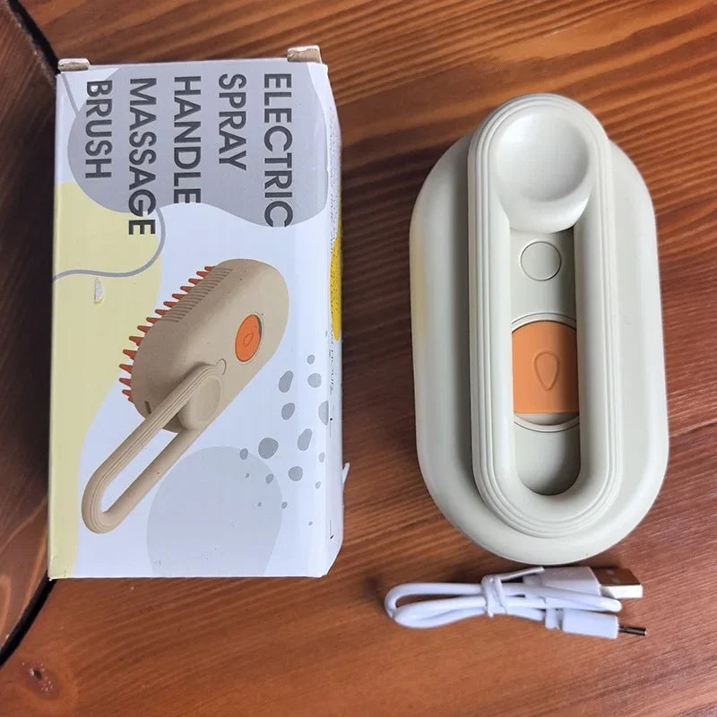 🐱🐶 Brosse vapeur 3-en-1 pour chat et chien – Démêlage, massage & nettoyage