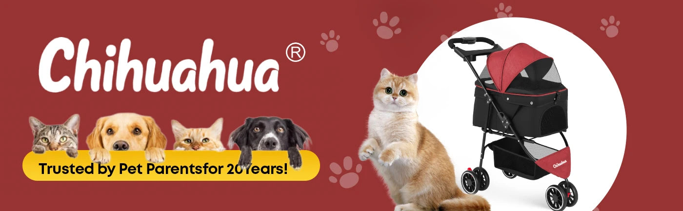 🐱🐶 Poussette 3 roues pliable pour chien et chat — auvent en maille respirante, transport voyage