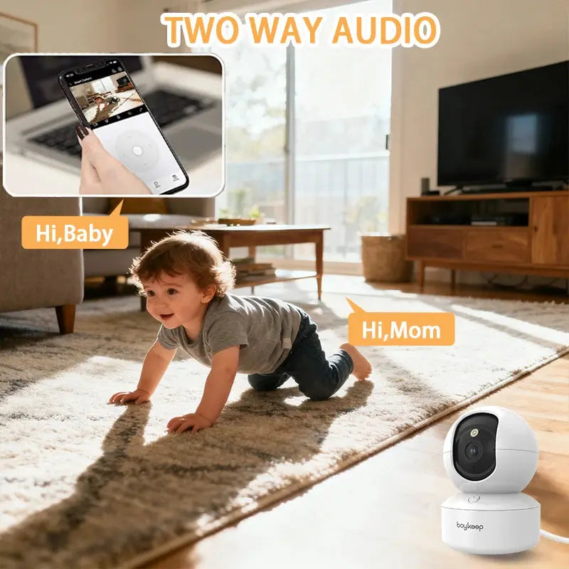 🐱🐶 Caméra WiFi 3MP Ultra HD – Surveillance intérieure, vision nocturne & rotation 360°