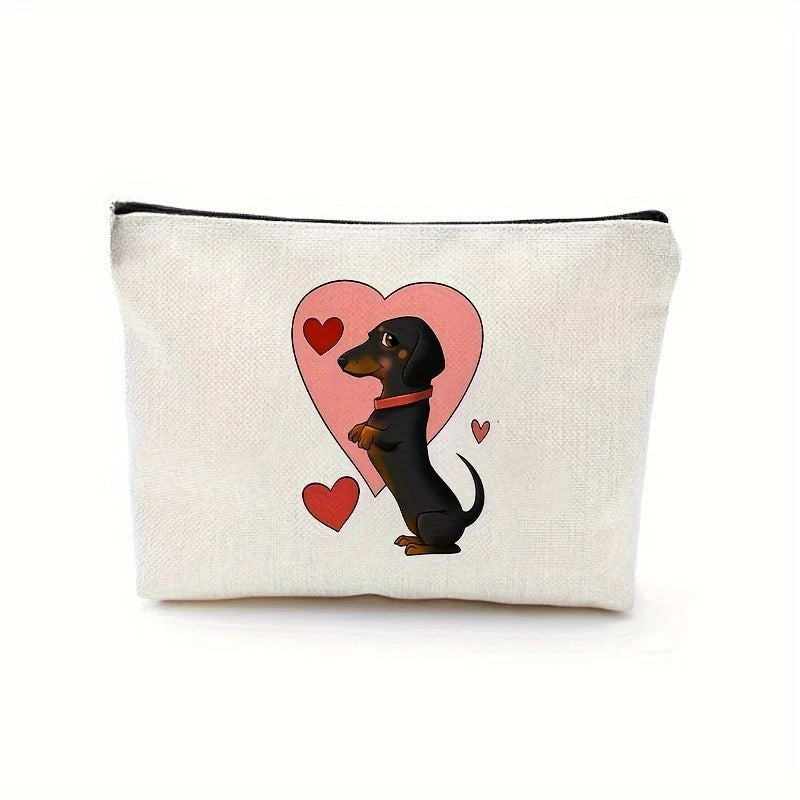 🏠 Trousse cosmétique saucisse cartoon – Pochette zippée originale & cadeau rigolo