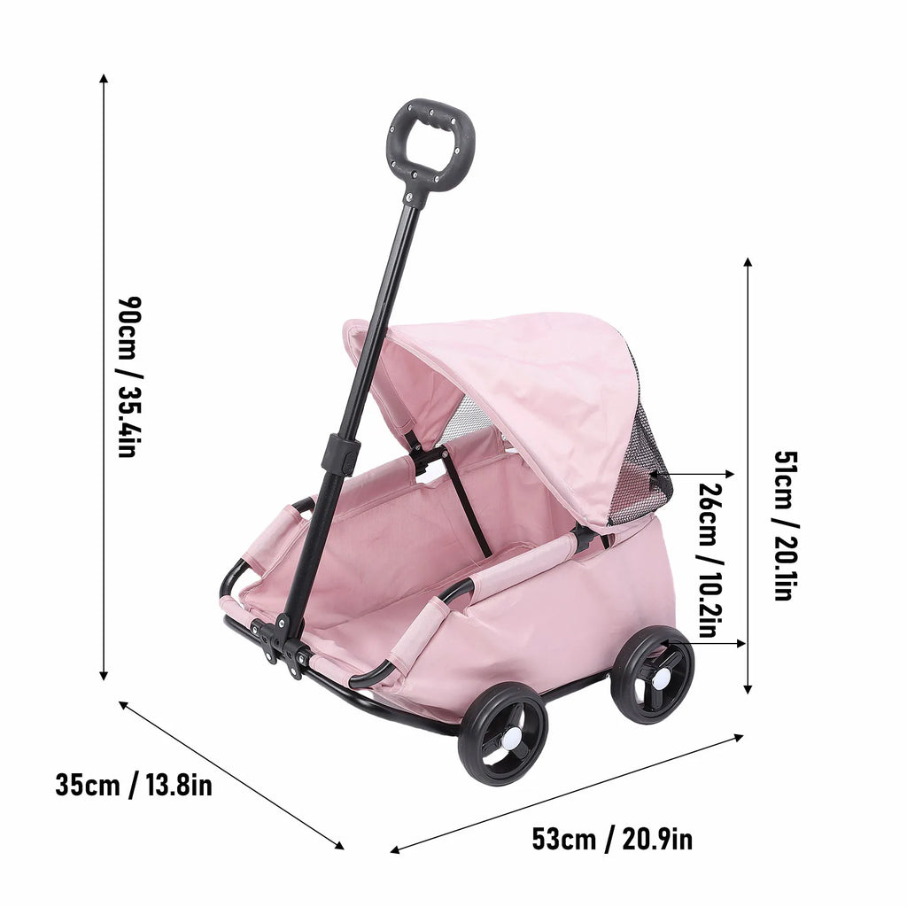 🐱🐶 Poussette multifonctionnelle pliable pour chien et chat — auvent, 4 roues, légère