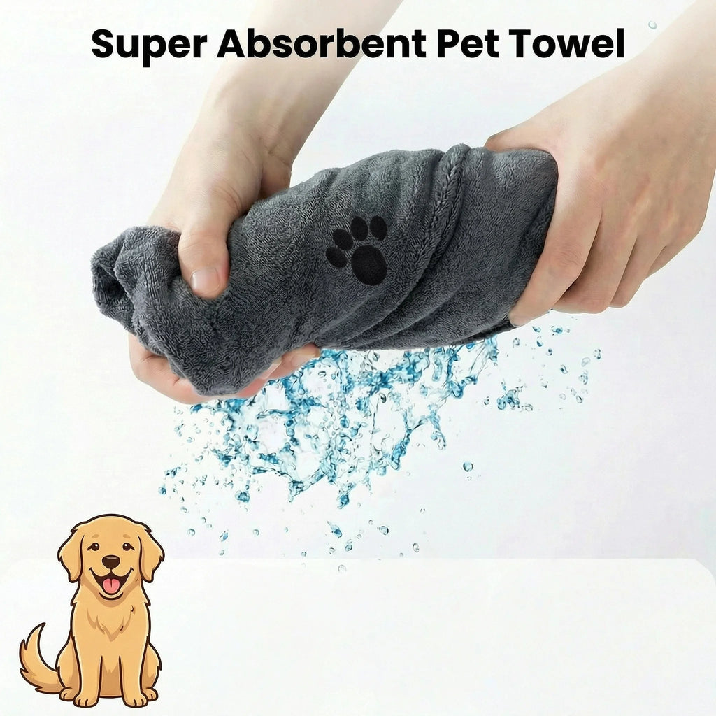 🐱🐶 Serviette peignoir microfibre pour chien & chat – Séchage rapide 50×100 cm
