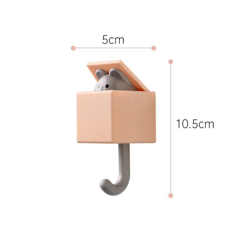 crochets muraux adhésifs en silicone en forme d’animaux mignons- dimensions sur le modèle orange