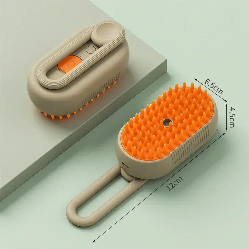 🐱🐶 Brosse vapeur 3-en-1 pour chat et chien – Démêlage, massage & nettoyage