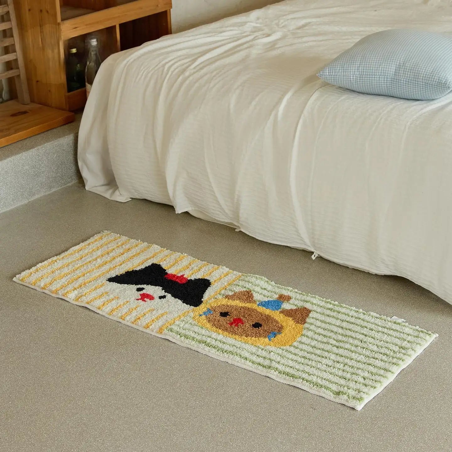🏠 Tapis motif chat imitation cachemire – Doux, antidérapant & lavable | Déco maison