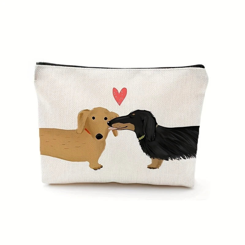 🏠 Trousse cosmétique saucisse cartoon – Pochette zippée originale & cadeau rigolo