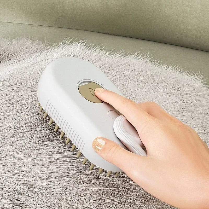 🐱🐶 Brosse vapeur 3-en-1 pour chat et chien – Démêlage, massage & nettoyage