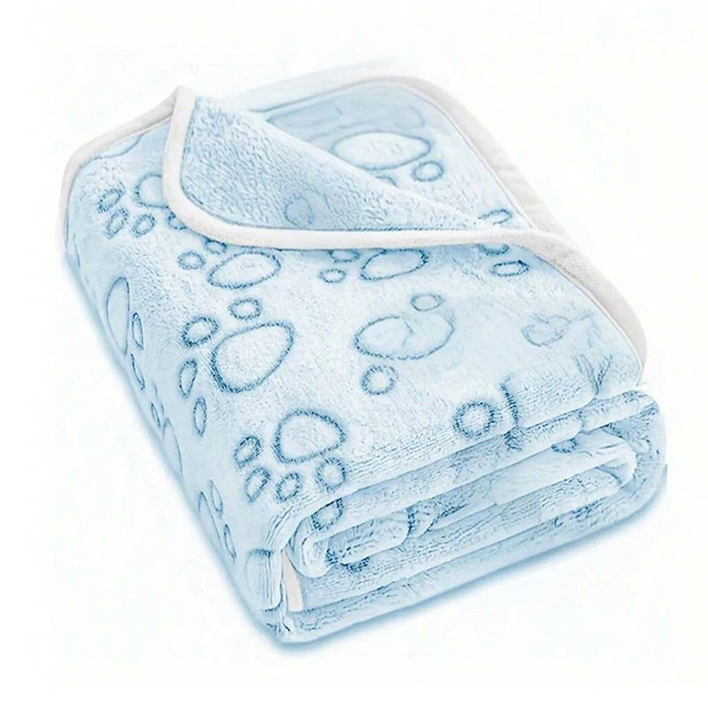 🐶 Couverture polaire pour chien – Motif pattes, douce & lavable en machine