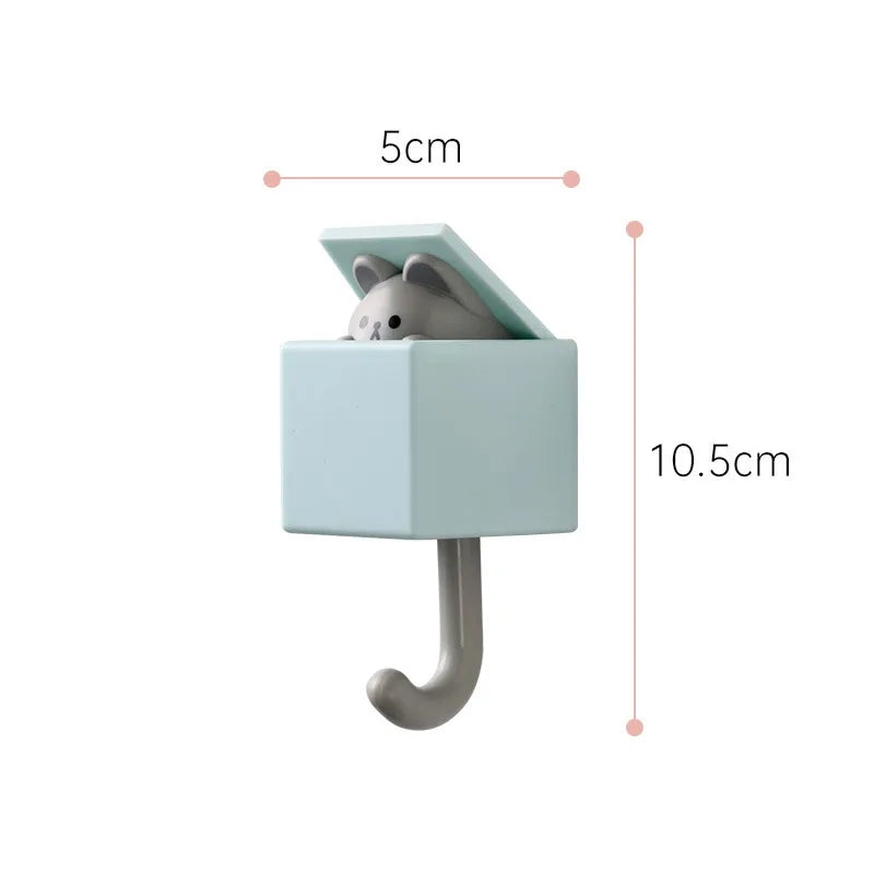 crochets muraux adhésifs en silicone en forme d’animaux mignons- dimensions sur le modèle vert