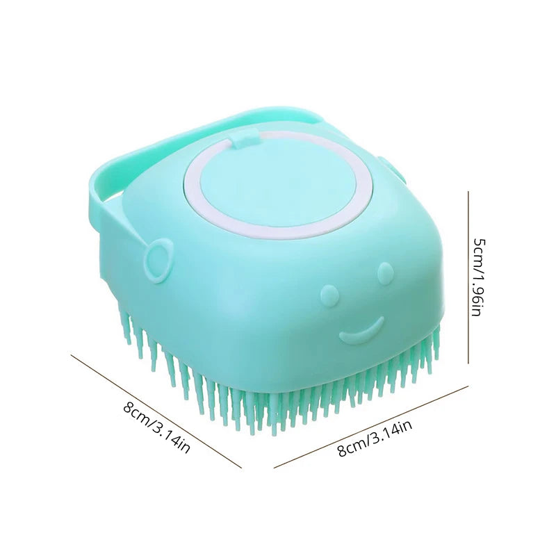 🐶 Brosse de bain silicone pour chien & chat – Massage & distributeur de shampoing