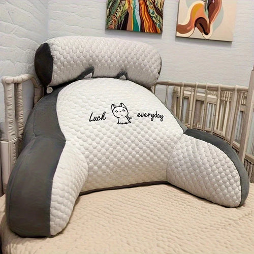 Coussin de lecture en forme de U conçu pour offrir un soutien lombaire optimal - vue modèle gris