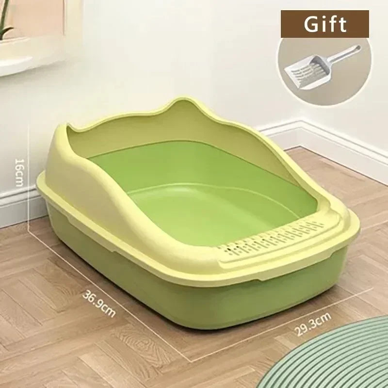 bac à litière à hauts rebords et design jaune vert