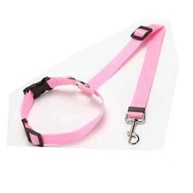 🐶 Ceinture sécurité voiture 2-en-1 pour chien – Laisse & harnais nylon réglable