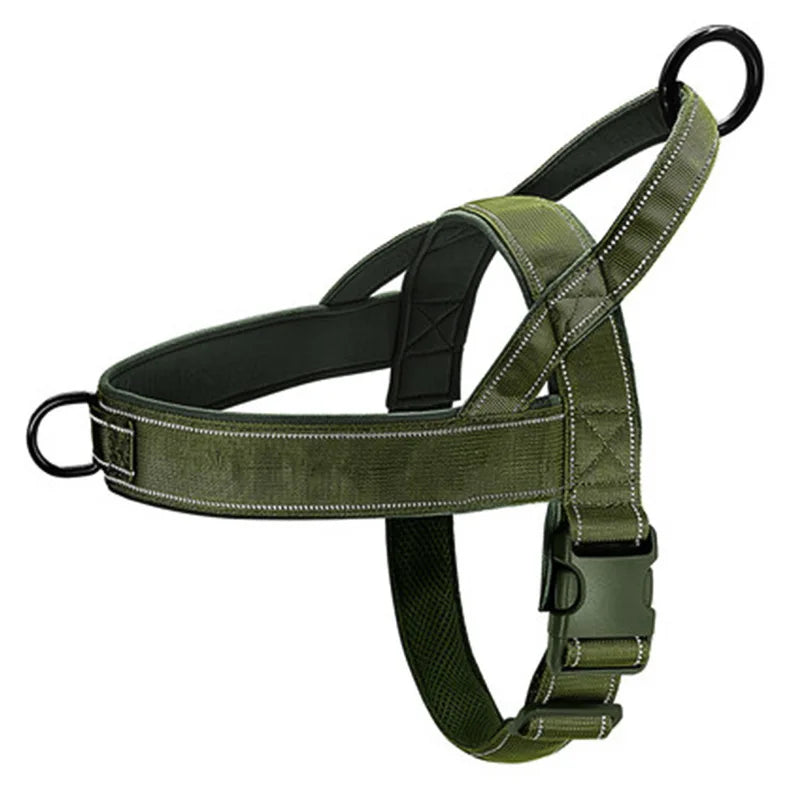 🐶 Harnais tactique anti-traction pour grand chien – Nylon 1000D, poignée & réfléchissant