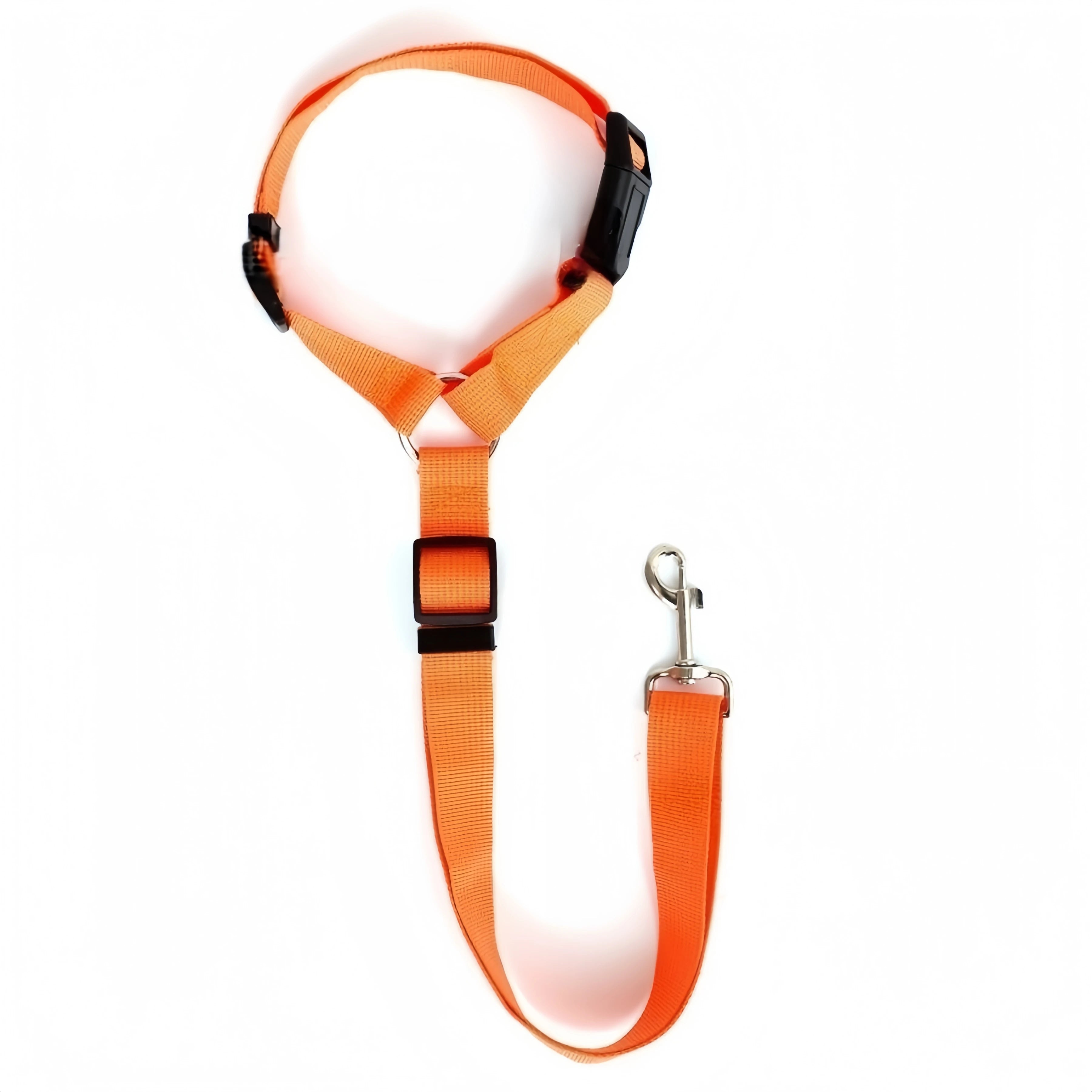 🐶 Ceinture sécurité voiture 2-en-1 pour chien – Laisse & harnais nylon réglable