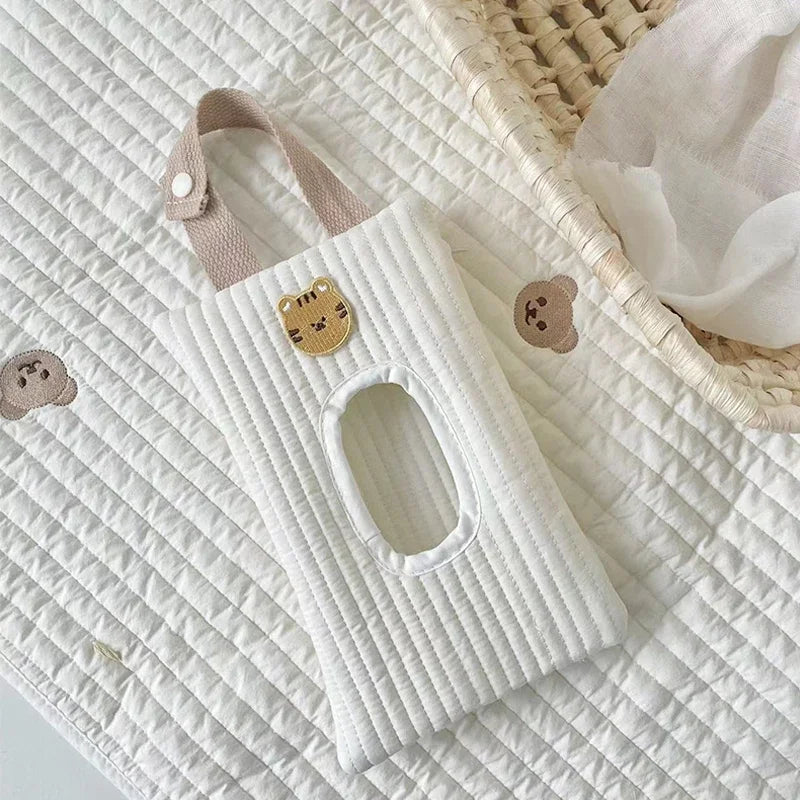 🏠 Sac à boîte à mouchoirs – Rangement portable voiture, poussette & chambre bébé
