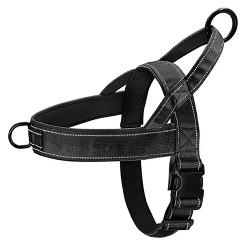 🐶 Harnais tactique anti-traction pour grand chien – Nylon 1000D, poignée & réfléchissant