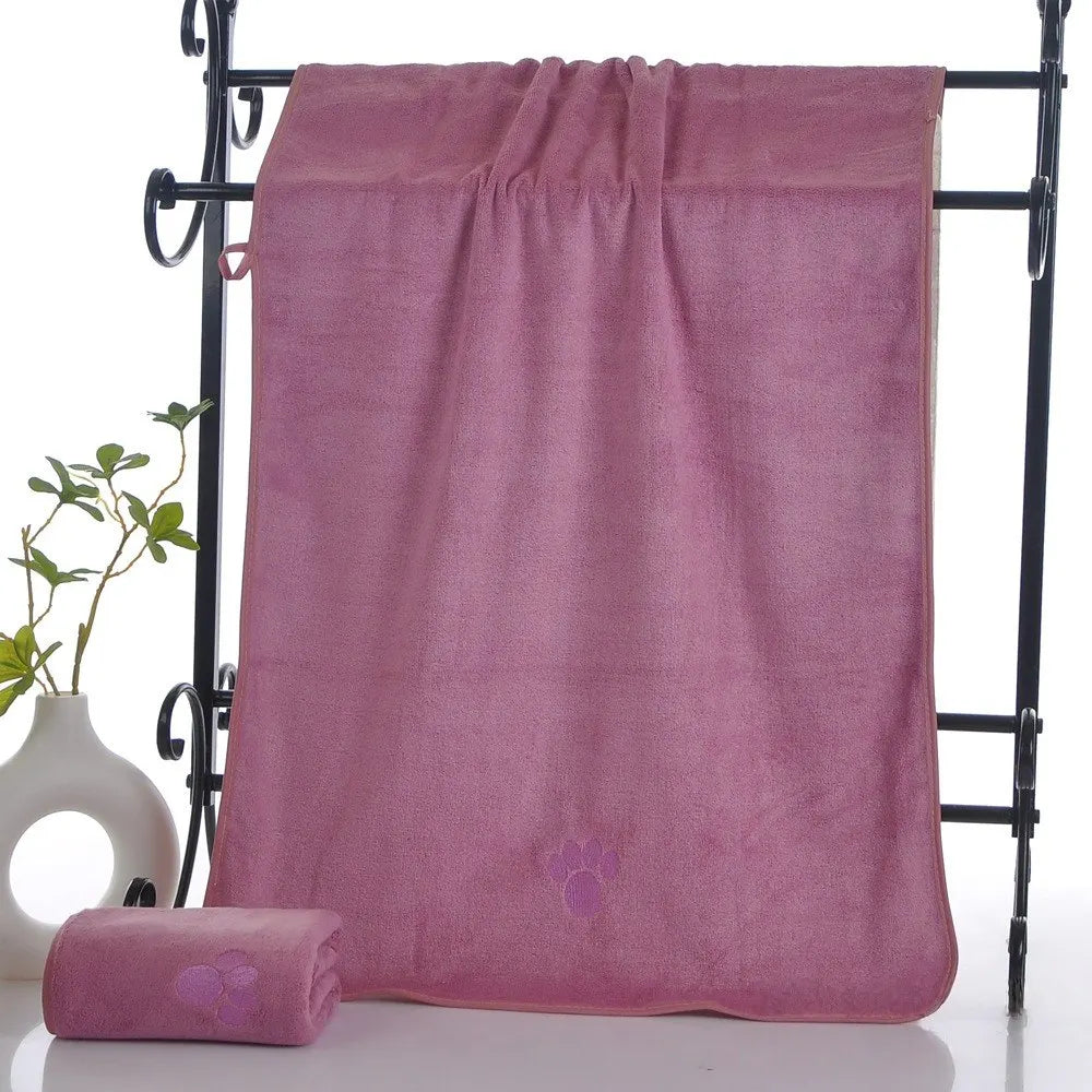 🐱🐶 Serviette peignoir microfibre pour chien & chat – Séchage rapide 50×100 cm