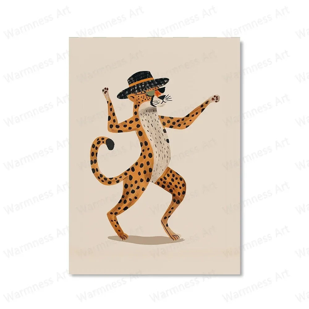 🏠 Affiche canvas skateboard – chien, lion & ours | Décoration Chambre Enfant