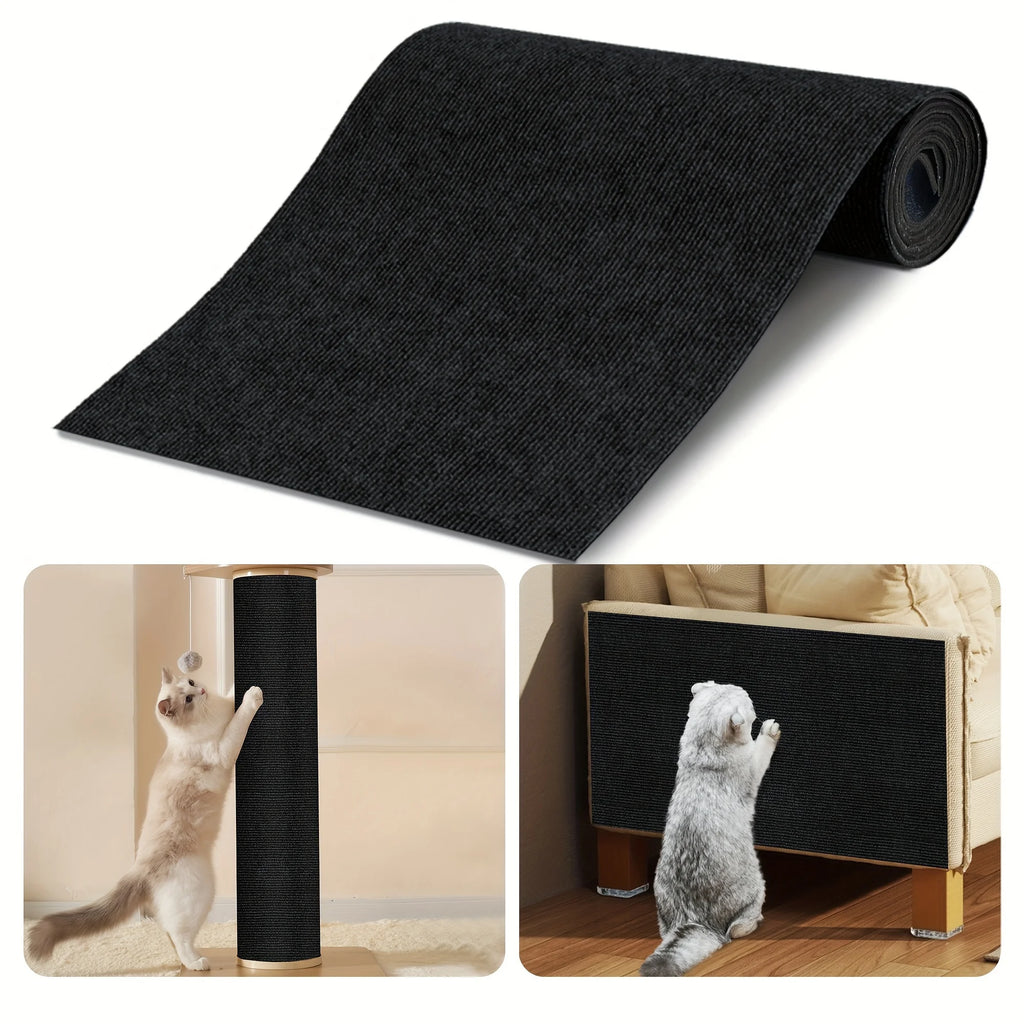 🐱 Tapis griffoir auto-adhésif découpable pour chat – Protège canapé & meubles 30×100 cm