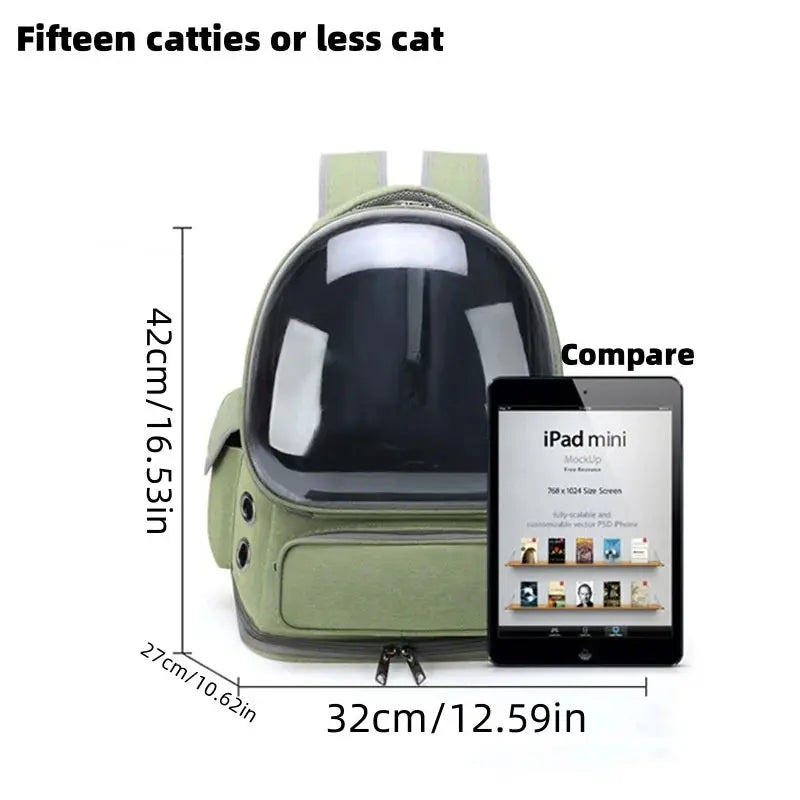 🐱 Sac à dos bulle pour chat & chien – Vue panoramique 180°, ventilation & imperméable