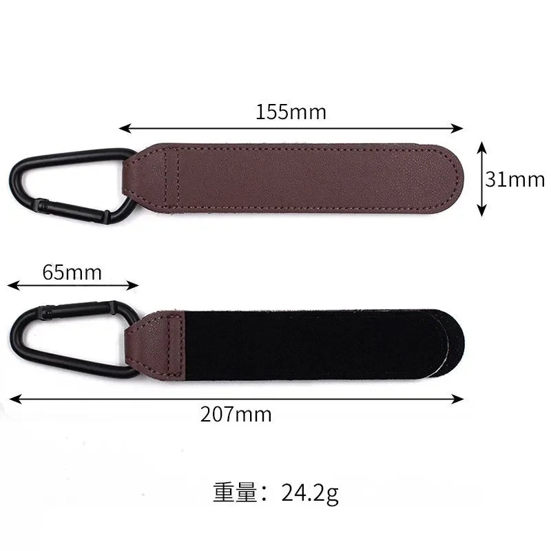 Crochet de poussette rotatif 360° en cuir PU pour landau et poussette - dimensions