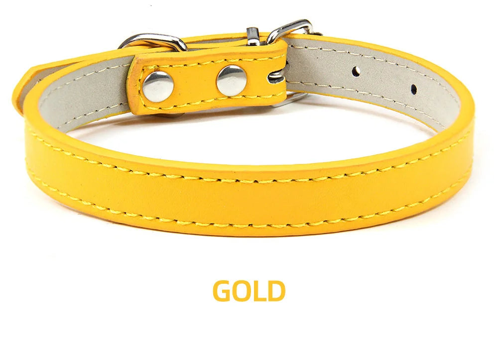 🐱🐶 Collier cuir souple ajustable pour chien & chat – Sécurité & confort toutes tailles