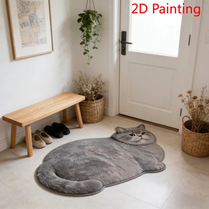 🏠 Tapis motif chat – Doux & antidérapant | Entrée, chambre & salle de bain