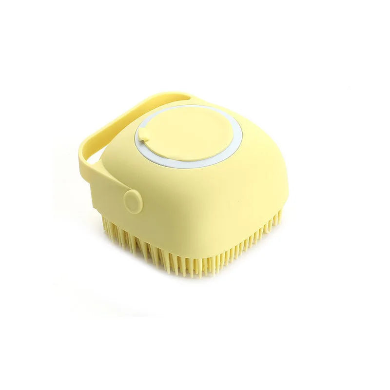 🐶 Brosse de bain silicone pour chien & chat – Massage & distributeur de shampoing