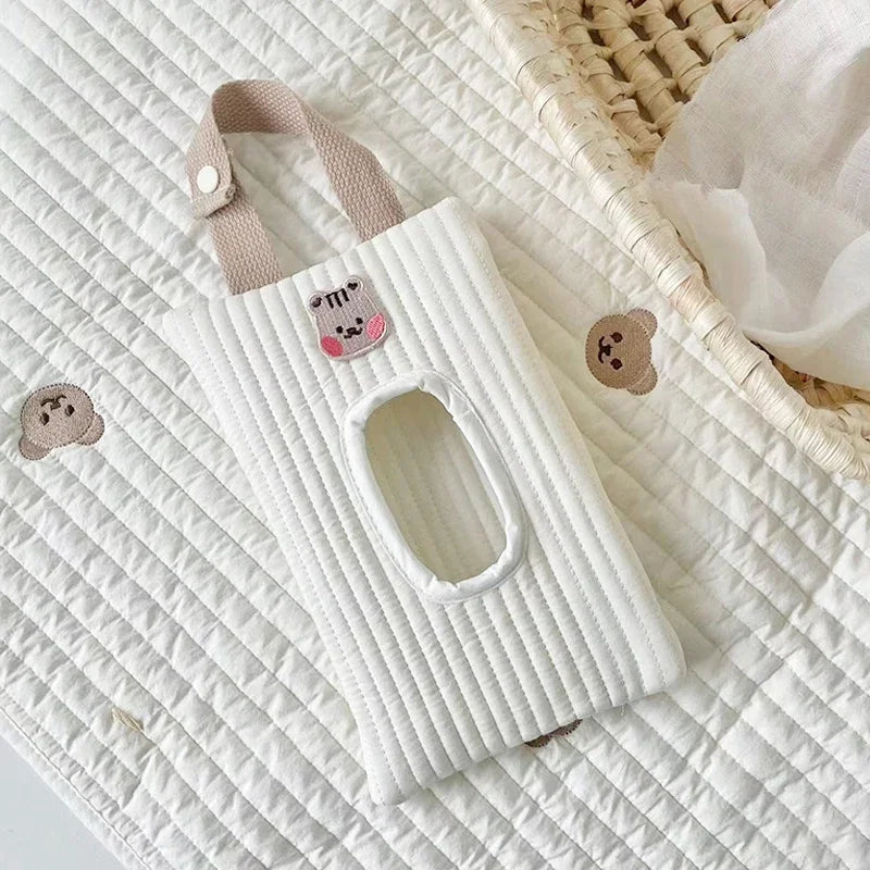 🏠 Sac à boîte à mouchoirs – Rangement portable voiture, poussette & chambre bébé