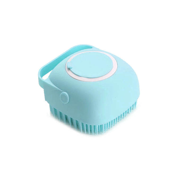 🐶 Brosse de bain silicone pour chien & chat – Massage & distributeur de shampoing