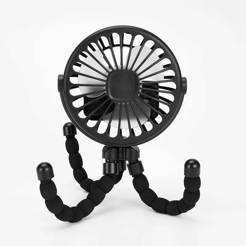 🏠 Ventilateur portable à clipser pour poussette – Mini ventilateur USB oscillant avec trépied flexible