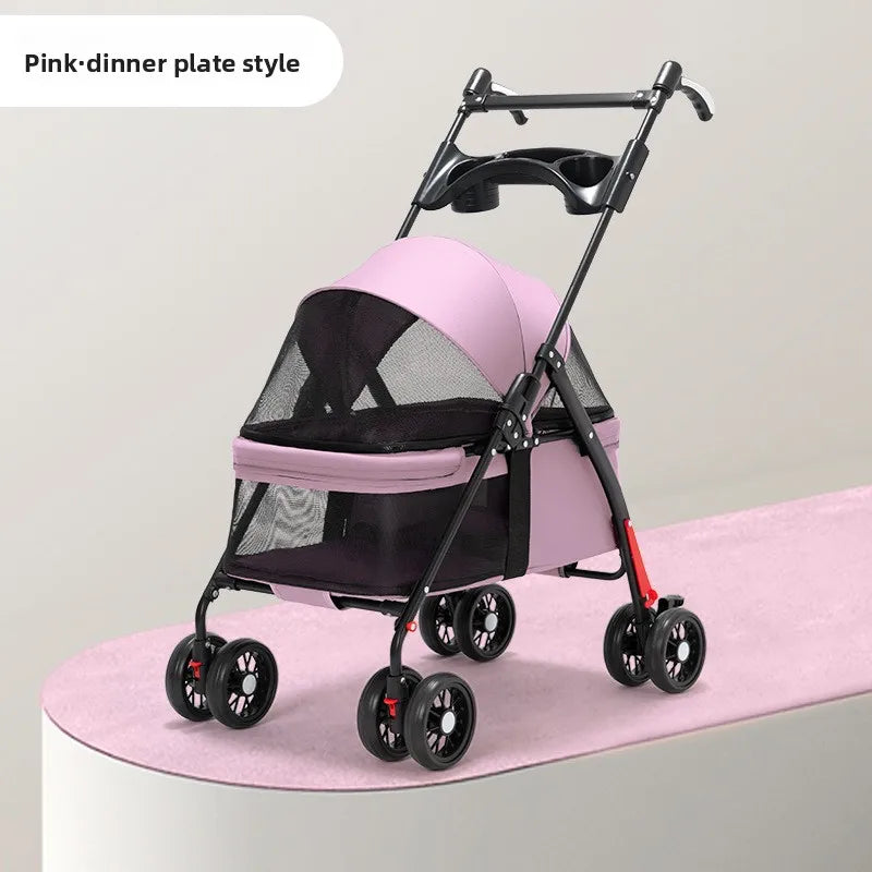 🐱🐶 Poussette légère et pliable pour chien et chat — compacte, adaptée aux voyages en plein air