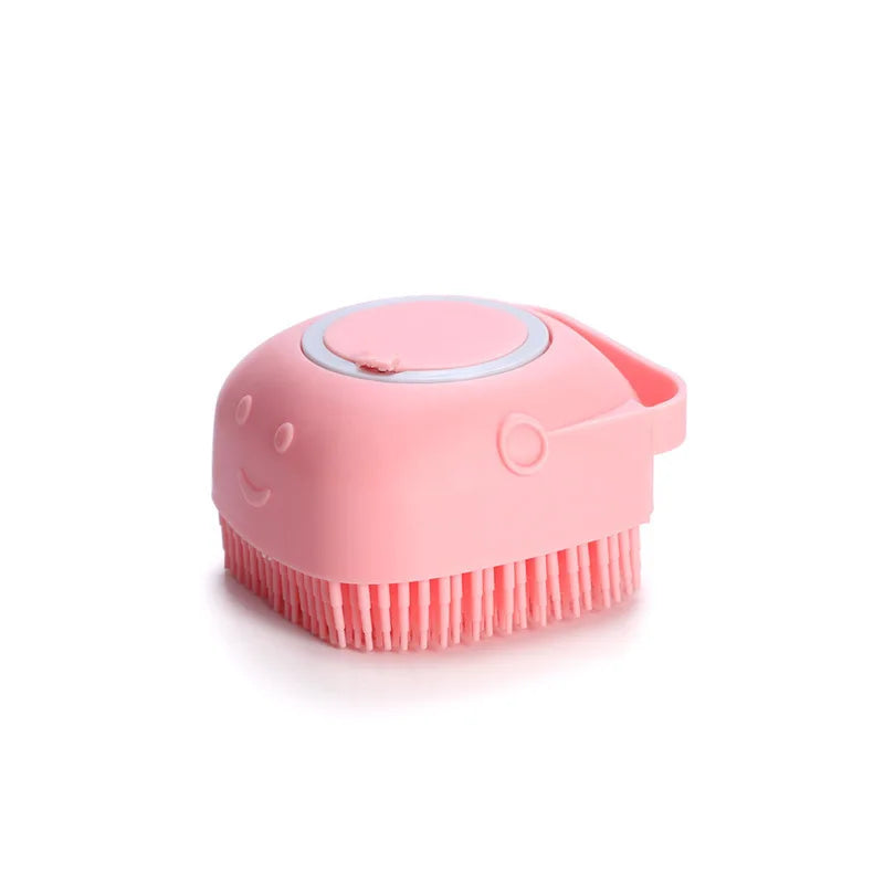 🐶 Brosse de bain silicone pour chien & chat – Massage & distributeur de shampoing